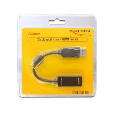 Adapter DELOCK 61849 (DisplayPort M - HDMI F; 0,20m; kolor czarny)-2905143