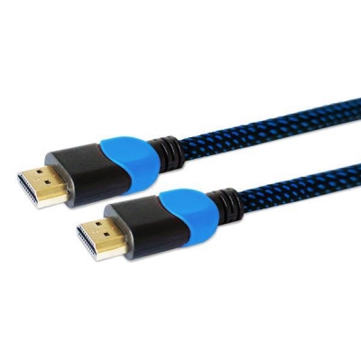 Kabel SAVIO GCL-02 (HDMI M - HDMI M; 1,8m; kolor czarno-niebieski)-2905460