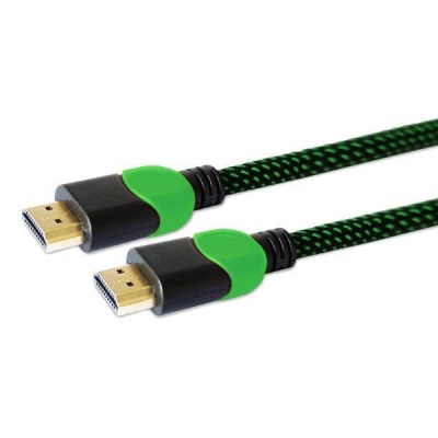 Kabel SAVIO GCL-06 (HDMI M - HDMI M; 3m; kolor czarno-zielony)-2905519