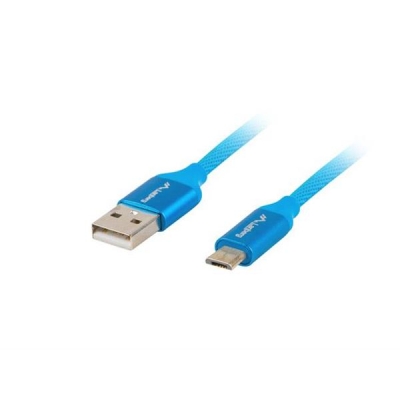 Kabel Lanberg Premium CA-USBM-20CU-0018-BL (USB 2.0 - Micro USB typu B ; 1,8m; kolor niebieski)-2905837