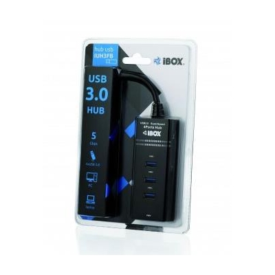 Hub IBOX USB 3.0 CZARNY 4-PORTY IUH3FB (4x USB 3.0; kolor czarny)-2945059