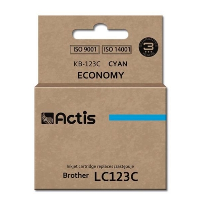 Tusz ACTIS KB-123C (zamiennik Brother LC123C/LC121C; Standard; 10 ml; niebieski)-2961941