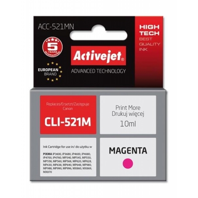 Tusz Activejet ACC-521MN (zamiennik Canon CLI-521M; Supreme; 10 ml; czerwony)-2962225