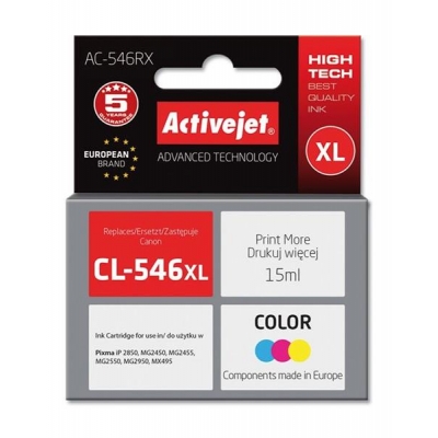 Tusz Activejet AC-546RX (zamiennik Canon CL-546XL; Premium; 15 ml; kolor)-2962290