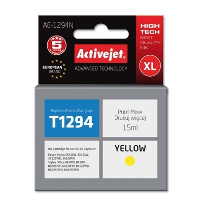 Tusz Activejet AE-1294N (zamiennik Epson T1294; Supreme; 15 ml; żółty)-2962336