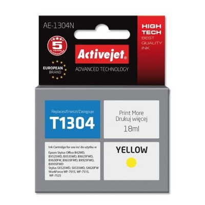 Tusz Activejet AE-1304N (zamiennik Epson T1304; Supreme; 18 ml; żółty)-2962356
