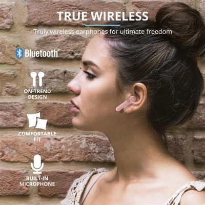 Słuchawki TRUST PRIMO TOUCH BT EARPHONES PINK-2991365