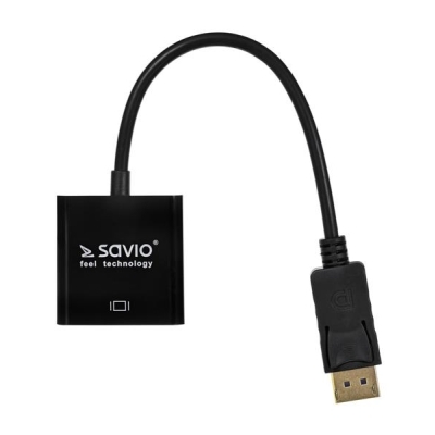 Adapter SAVIO CL-91 (DisplayPort M - DVI-I F; 0,20m; kolor czarny)-3001228