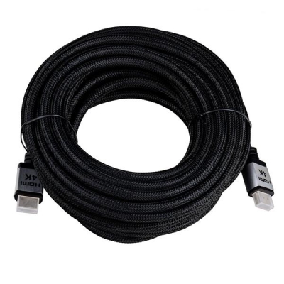 Kabel Akyga AK-HD-PRO AK-HD-100P (HDMI M - HDMI M; 10m; kolor czarny, kolor srebrny)-3001406