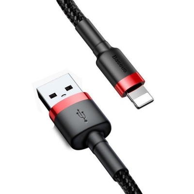 Kabel Baseus CALKLF-C19 (Lightning M - USB 2.0 M; 2m; kolor czarno-czerwony)-3001494