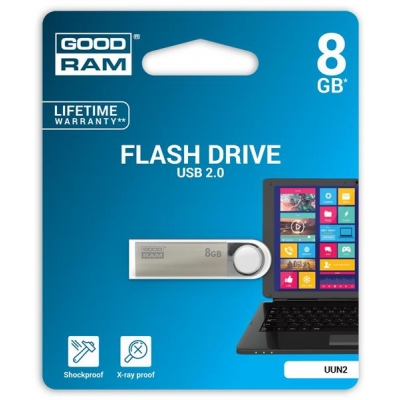 Pendrive GoodRam UUN2 UUN2-0080S0R11 (8GB; USB 2.0; kolor srebrny)-3019334