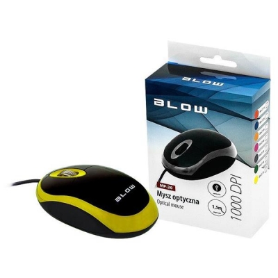 Mysz BLOW 84-017# (optyczna; 1000 DPI; kolor żółty)-3020713