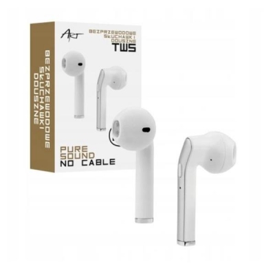 Słuchawki ART AP-TW-B2 (bezprzewodowe, z mikrofonem, TWS (microUSB) białe/srebrne)-4050400