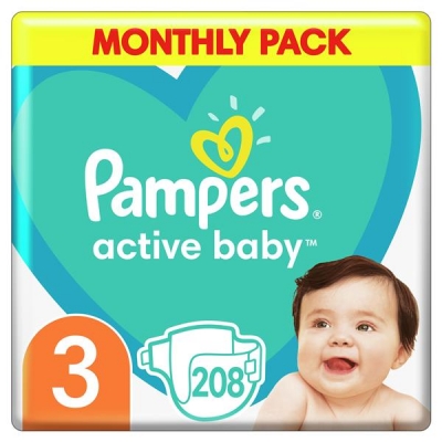 Pampers Zestaw pieluch Active Baby MTH Box 3 (6-10 kg); 208-2060781