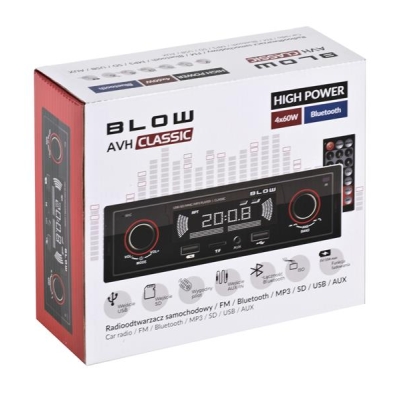 Radio samochodowe BLOW CLASSIC 78-287# (Bluetooth, USB + AUX + karty SD)-2975010