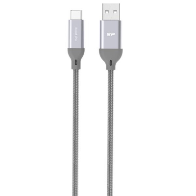 Kabel Silicon Power Boost Link Nylon LK30AC, QC3.0 USB - USB typ C 1m, grey