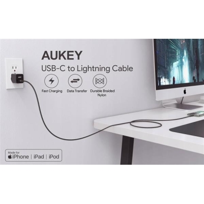 AUKEY CB-CL03 NYLONOWY KABEL USB C-LIGHTNING 2M PD-5305912
