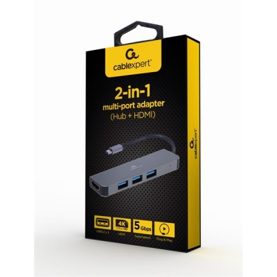 GEMBIRD MULTI ADAPTER USB TYPE-C 2 W 1 (HUB USB + HDMI)-5440665