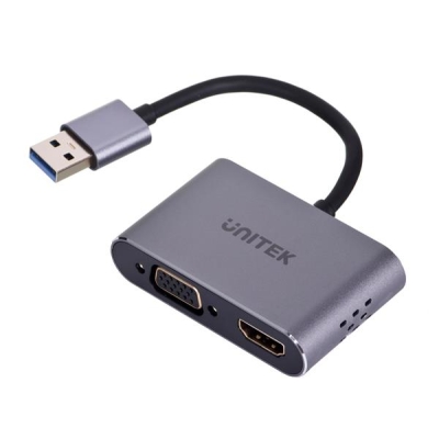 UNITEK ADAPTER USB-A - HDMI & VGA, FULLHD, M/F-5500498