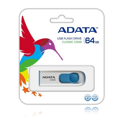 ADATA FLASHDRIVE C008 64GB USB 2.0 WHITE&BLUE-5545393