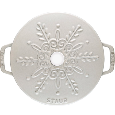 Garnek żeliwny okrągły snowflake STAUB  40506-548-0 - biały 3.6 ltr-5564820