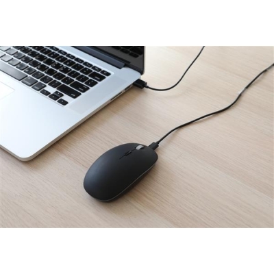 POUT Hands3 Pro Combo - Zestaw, mysz bezprzewodowa i podkładka pod mysz z szybkim ładowaniem bezprzewodowym, kolor kre