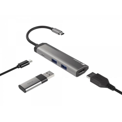 NATEC MULTIPORT FOWLER SLIM USB-C->HUB USB 3.0 X2, HDMI 4K, USB-C PD NMP-1984-5712983