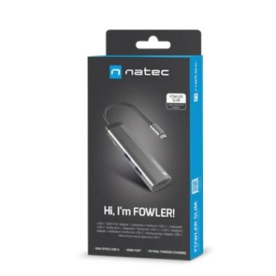 NATEC MULTIPORT FOWLER SLIM USB-C->HUB USB 3.0 X2, HDMI 4K, USB-C PD NMP-1984-5712988