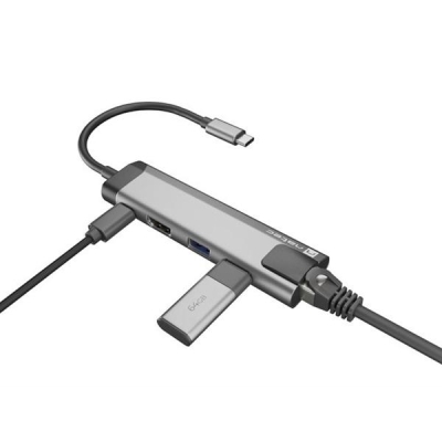 NATEC MULTIPORT FOWLER GO USB-C -> HUB USB 3.0 X2, HDMI 4K, USB-C PD, RJ45 NMP-1985-5712994