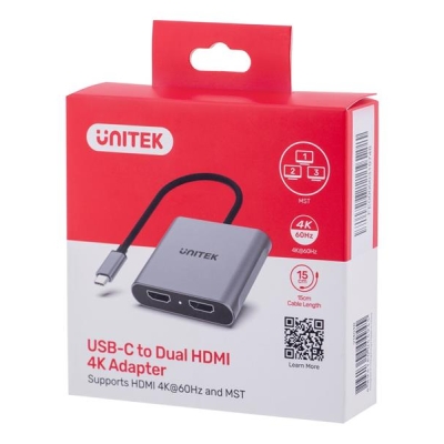 UNITEK ADAPTER USB-C NA 2X HDMI, 4K 60HZ MST-5830583