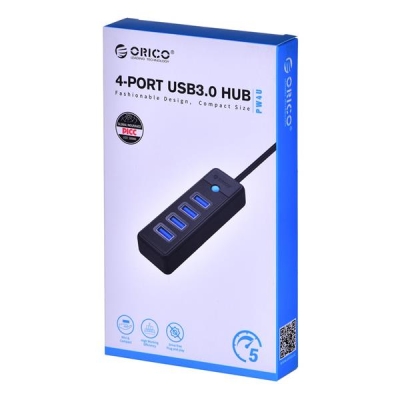 ORICO HUB USB-A 4X USB-A 3.1, CZARNY-5836091