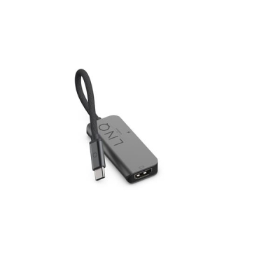 LINQ HUB USB-C ADAPTER 2IN1 (1X HDMI 2.0 4K/60HZ, 1X USB-C PD 100W DO ZASILANIA), PLECIONY KABEL 15 CM-5851573