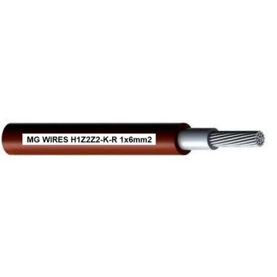 Przewód fotowoltaiczny // MG Wires // 1x6mm2, 0,6/1kV czerwony H1Z2Z2-K-R-6mm2 RD, opakowanie 50m