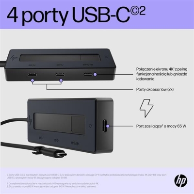 Hub HP USB-C 4K 6G842AA 4 porty USB-C Czarny-5995126