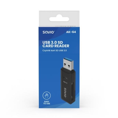 SAVIO CZYTNIK KART SD, USB 3.0 AK-64-5997163