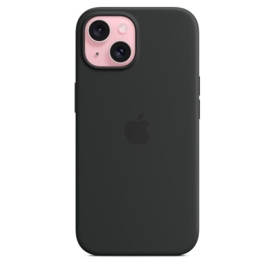 Apple iPhone 15 Silicone Case with MagSafe - Black-6013942