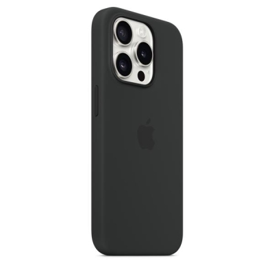 Apple iPhone 15 Pro Silicone Case with MagSafe - Black-6013957