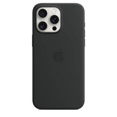 Apple iPhone 15 Pro Max Silicone Case with MagSafe - Black-6013967
