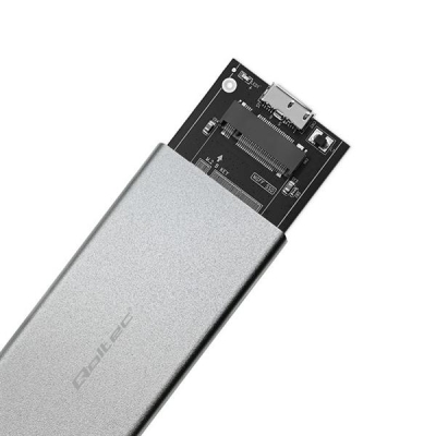 QOLTEC OBUDOWA NA DYSK M.2 SSD | SATA | NGFF | USB 3.0 | SUPER SPEED 5GB/S | 2TB | SREBRNY-6053716