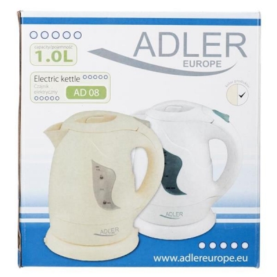 Czajnik elektryczny Adler AD 08w (900W 1l; kolor biały)-909855