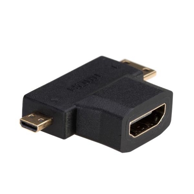 Adapter Akyga AK-AD-23 (HDMI F - Micro HDMI, Mini HDMI M; kolor czarny)-918641