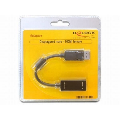 Adapter DELOCK 61849 (DisplayPort M - HDMI F; 0,20m; kolor czarny)-918848