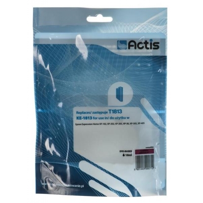 Tusz ACTIS KE-1813 (zamiennik Epson T1813; Standard; 15 ml; czerwony)-932471