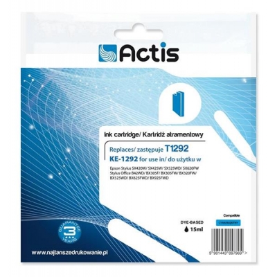 Tusz ACTIS KE-1292 (zamiennik Epson T1292; Standard; 15 ml; niebieski)-932477