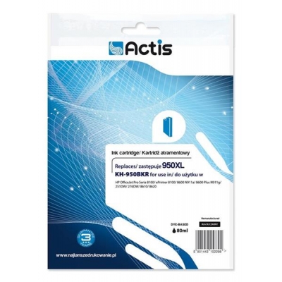 Tusz ACTIS KH-950BKR (zamiennik HP 950XL CN045AE; Standard; 80 ml; czarny)-932584