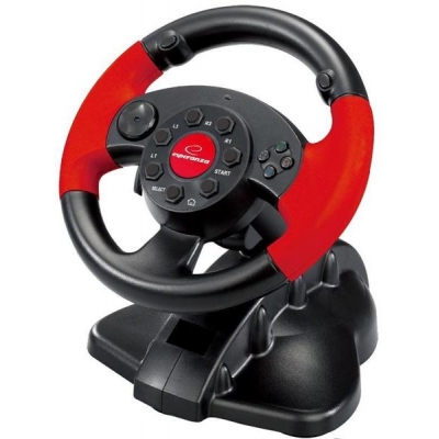 Kierownica z wibracjami Esperanza High Octane EG103 (PC, PS2, PS3; kolor czarny)-934709