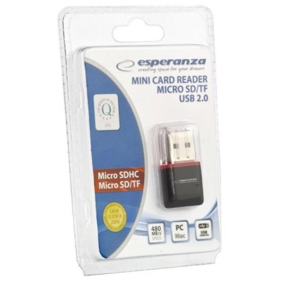 Czytnik kart Esperanza EA134K (Zewnętrzny; MicroSD, MicroSDHC)-952080