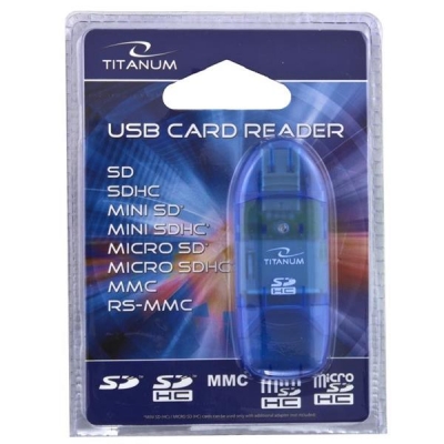 Czytnik kart TITANUM TA101B (Zewnętrzny; MicroSDHC, miniSD, MMC, SD, SDHC)-953347
