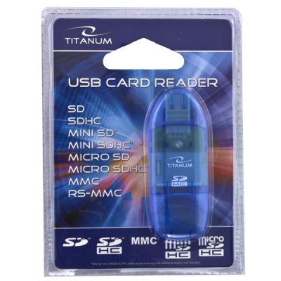 Czytnik kart TITANUM TA101B (Zewnętrzny; MicroSDHC, miniSD, MMC, SD, SDHC)-953352