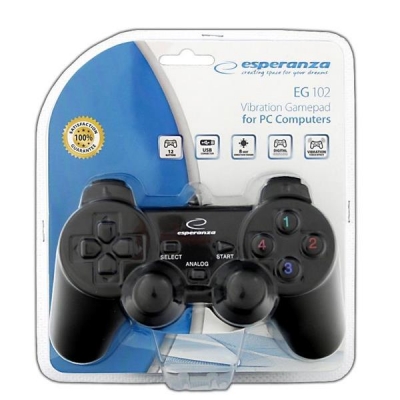 Gamepad Esperanza EG102 (PC, PS3; kolor czarny)-964025